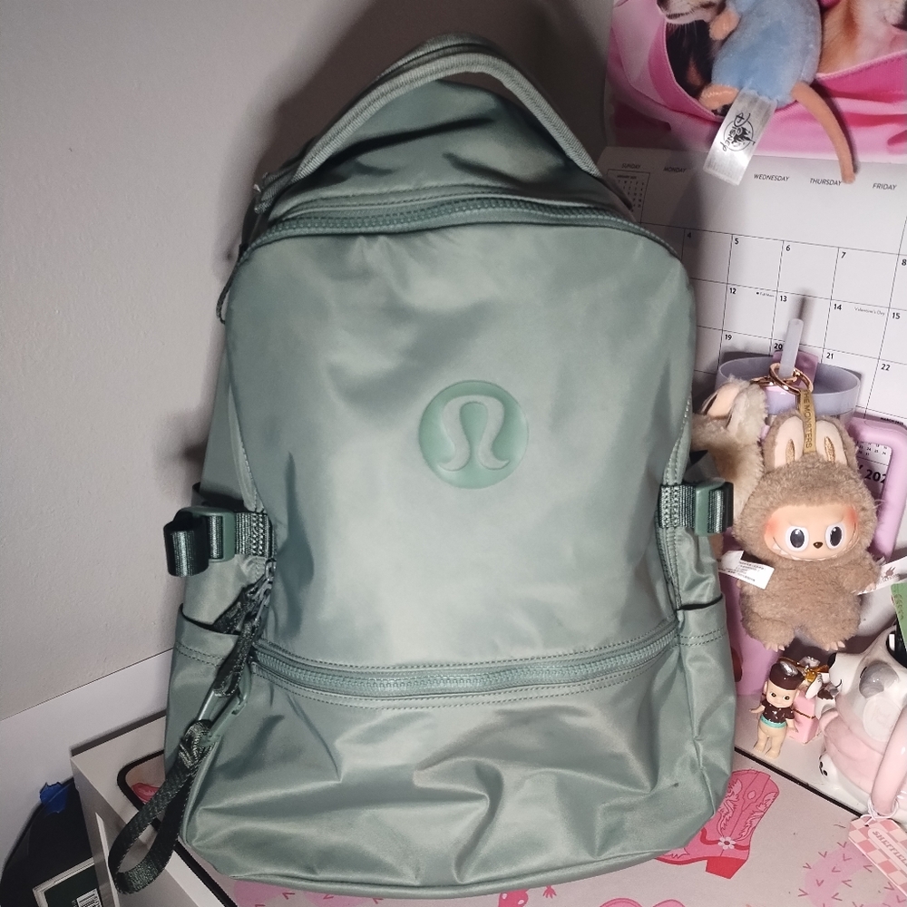 Lululemon New Crew Backpack 22L Logo- Grey Eucalyptus